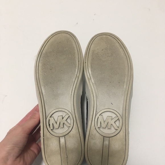 Women's Michael Kors Keaton Silver Jewel Crystal Slip On Sneaker Size 7 - Picture 5 of 5